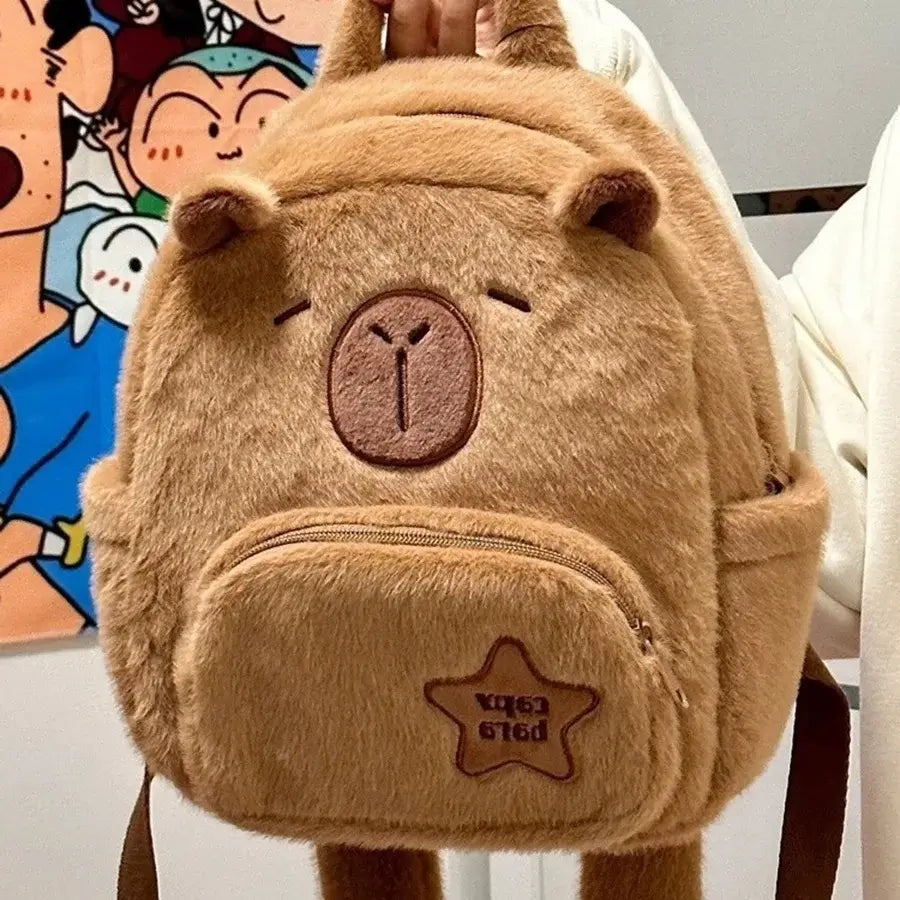 Capybara Plush Backpack Kawaii Mini Shoulder Bag for Kids and Girlfriends