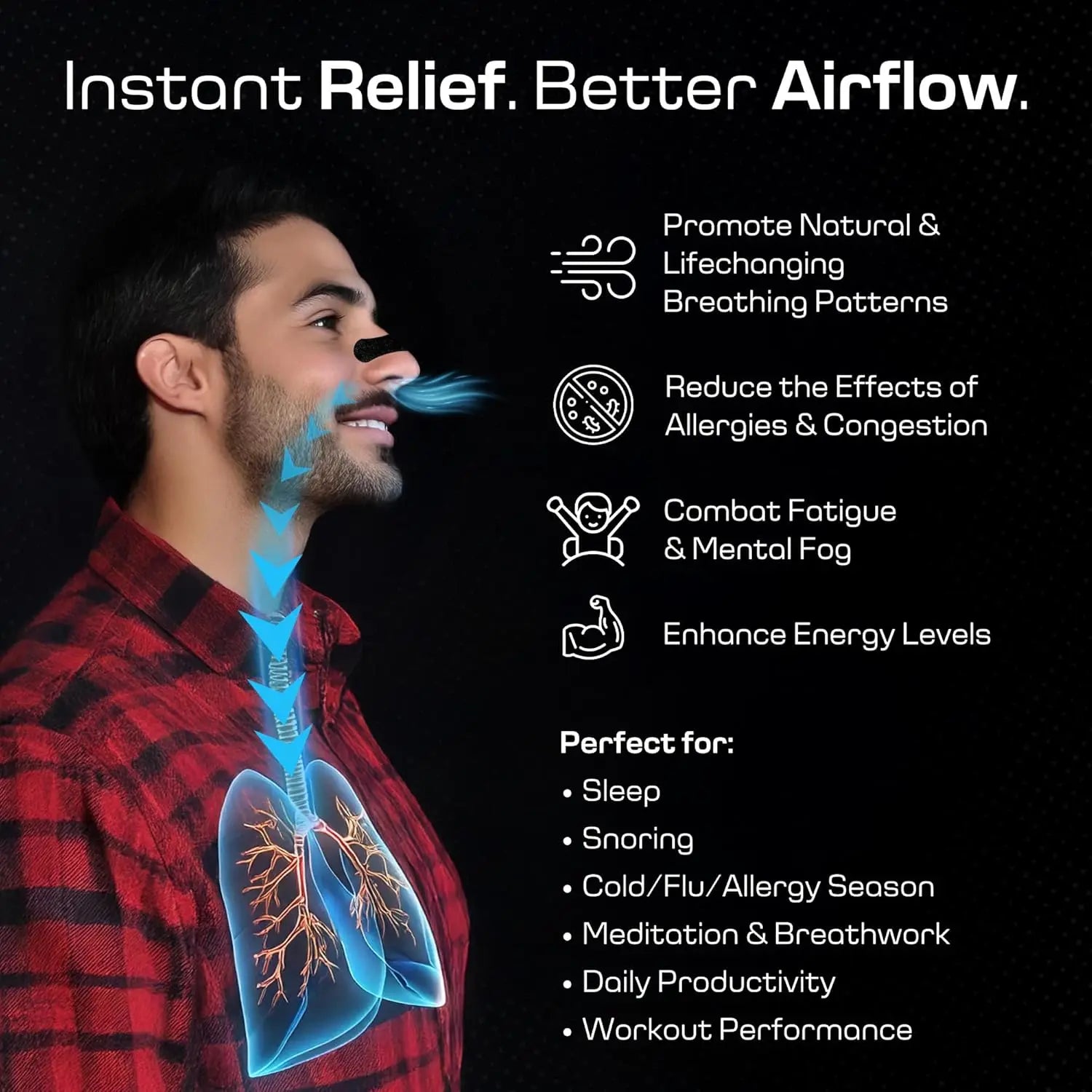 Nasal Strips 30PCS Standard Size Congestion Relief for Snoring