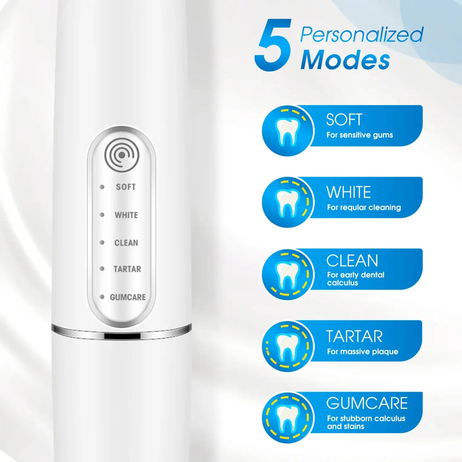 Home Electric Teeth Whitening Sonic Toothbrush for Stains and Calculus