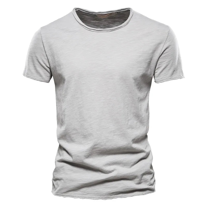 Men 100% Cotton Short Sleeve T Shirt Soft Casual Summer Fitness Type