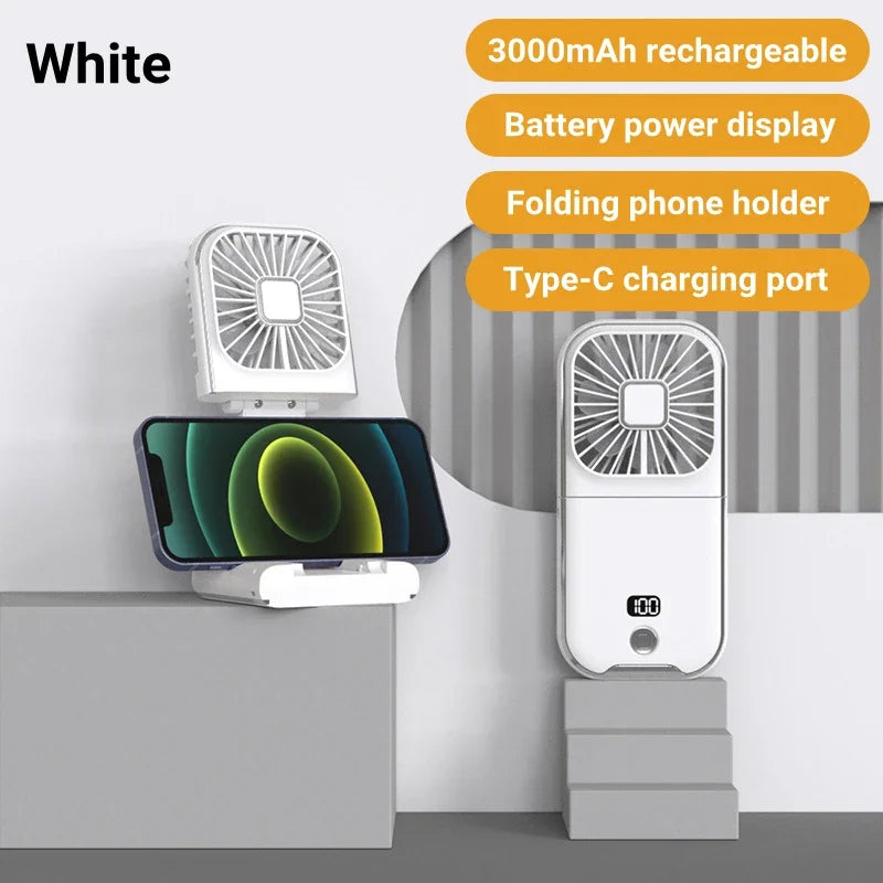 Rotary Vane Foldable Mini Neck Fan Natural Wind for Sports Portable Cooler