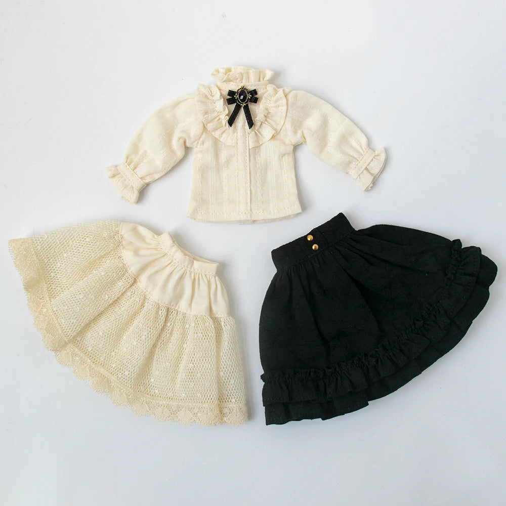 Blythe Clothes Vintage Lace Maid Set for YMY OB22 Doll Accessories