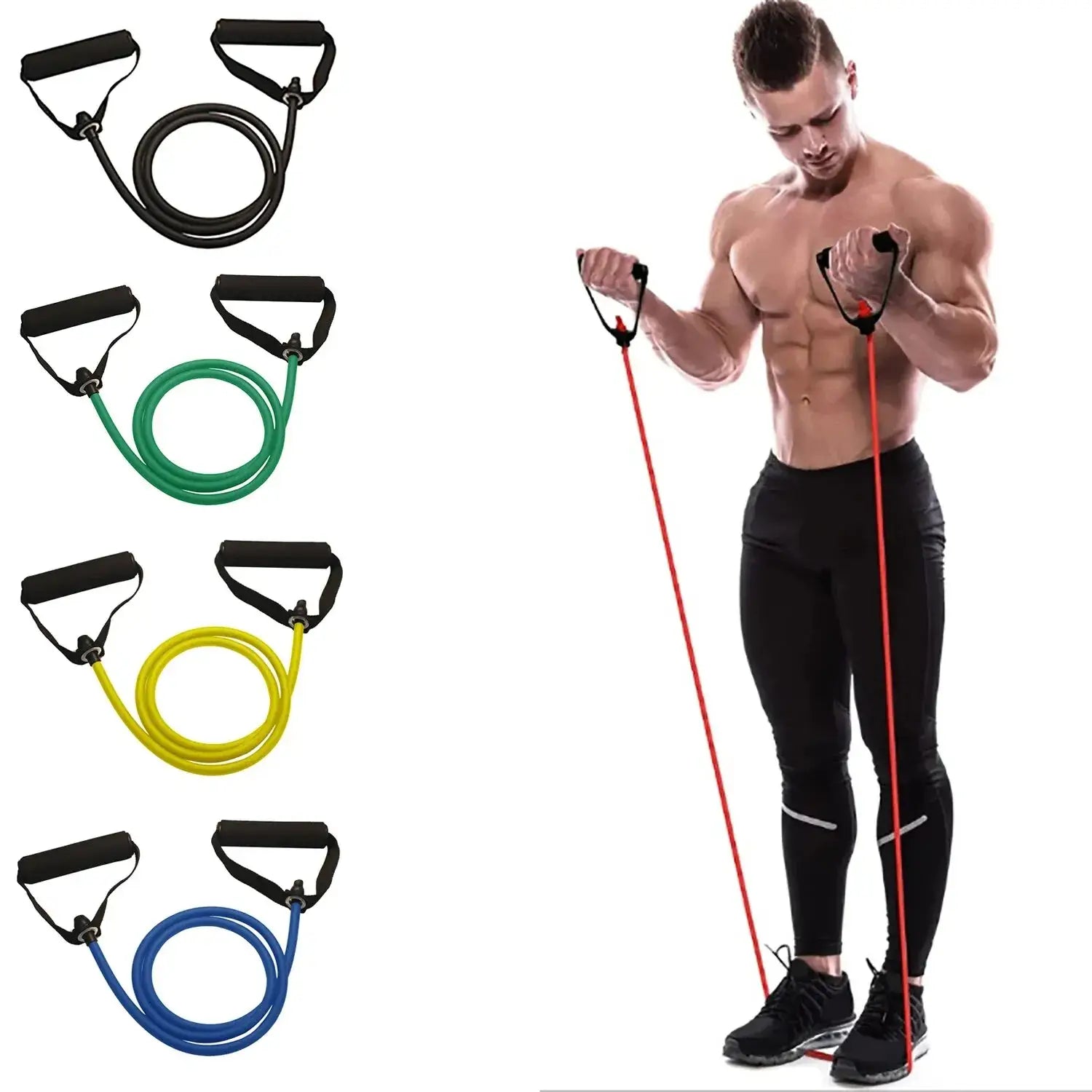 Home Resistance Bands with Handles for Strength Training and Fitness