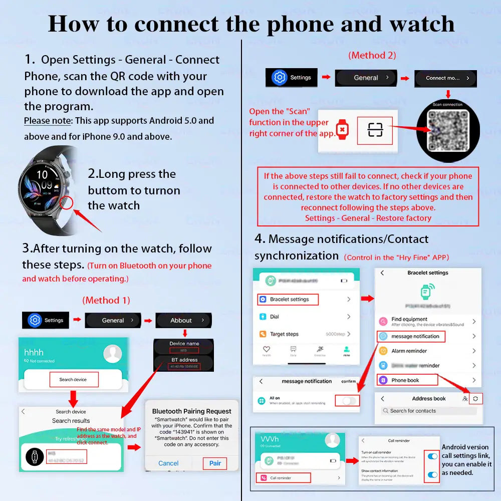 Smart Watch Premium with Multiple Sports Modes/Call Notifications/Message Alerts/Music Control and More