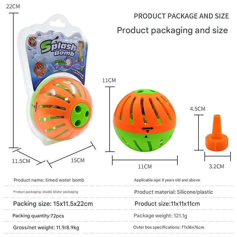Slow Soak Timer Water Bombs 30 Pack Soft Splash Balloons for Pool Games