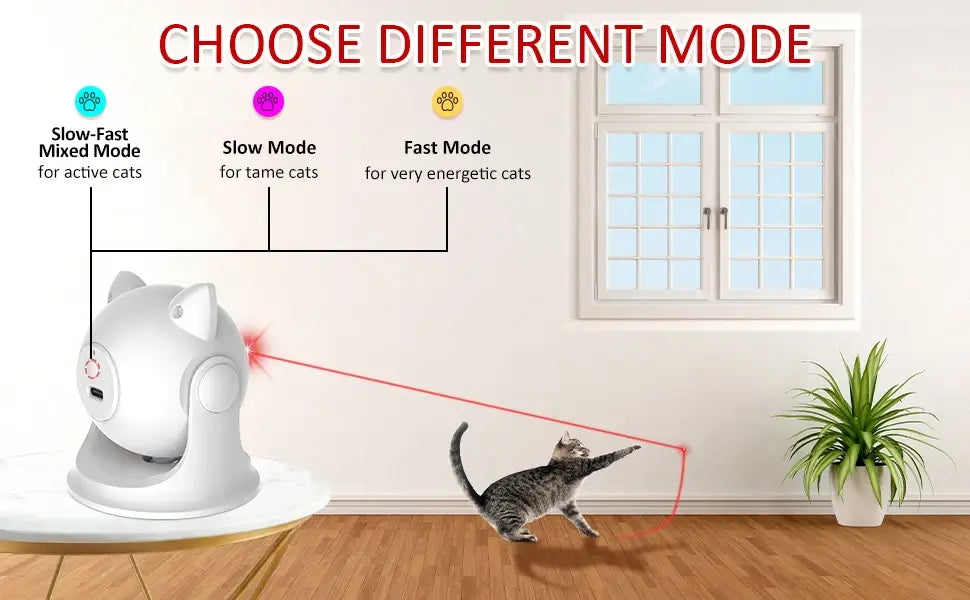 Automatic Cat Laser Toy Rechargeable Motion Random Activated Interactive Cat Toys for Indoor Cats/Dog/Kittne Slow