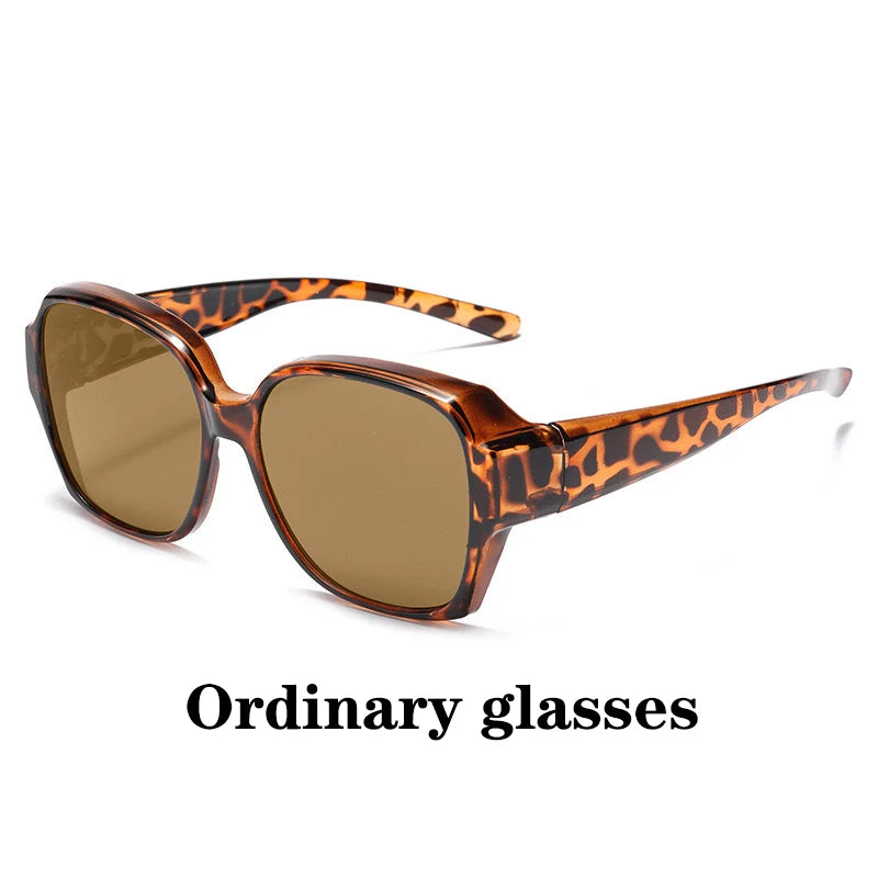 Round Polarized Fitover Sunglasses Vintage Portable Eyewear for Driving