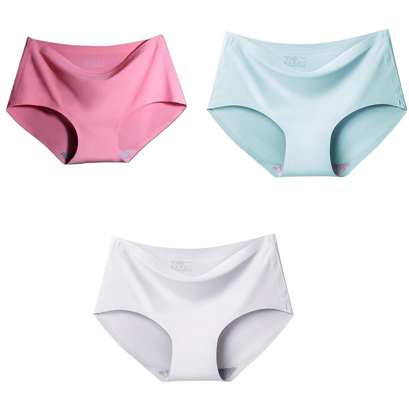 Women Panties XXL Seamless Ice Silk Briefs Breathable Drop Shipping