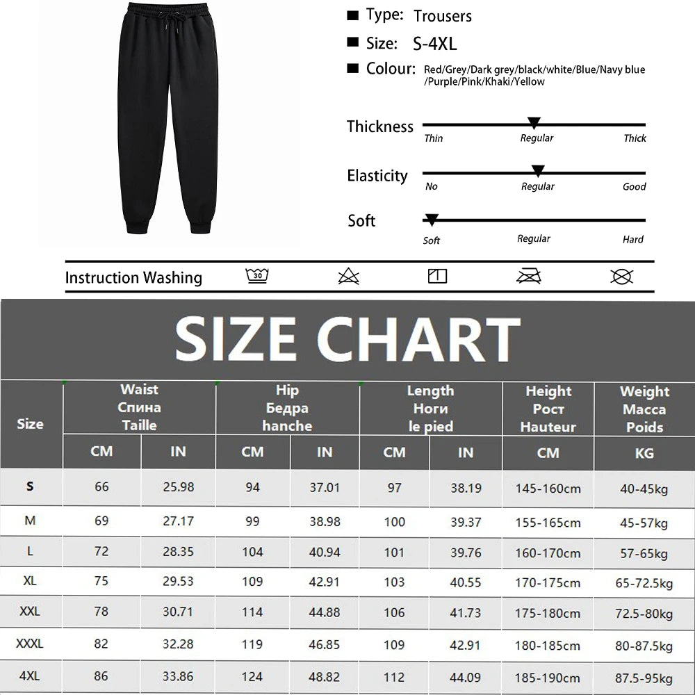 Men’s Casual Sports Pants for Running Workout and Jogging Gym