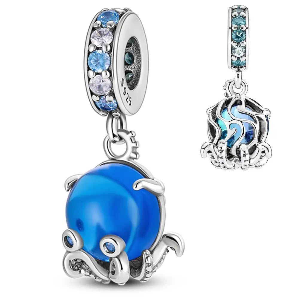 Murano Glass Charm – Sea Turtle Dangle Pendant for Pandora Bracelets