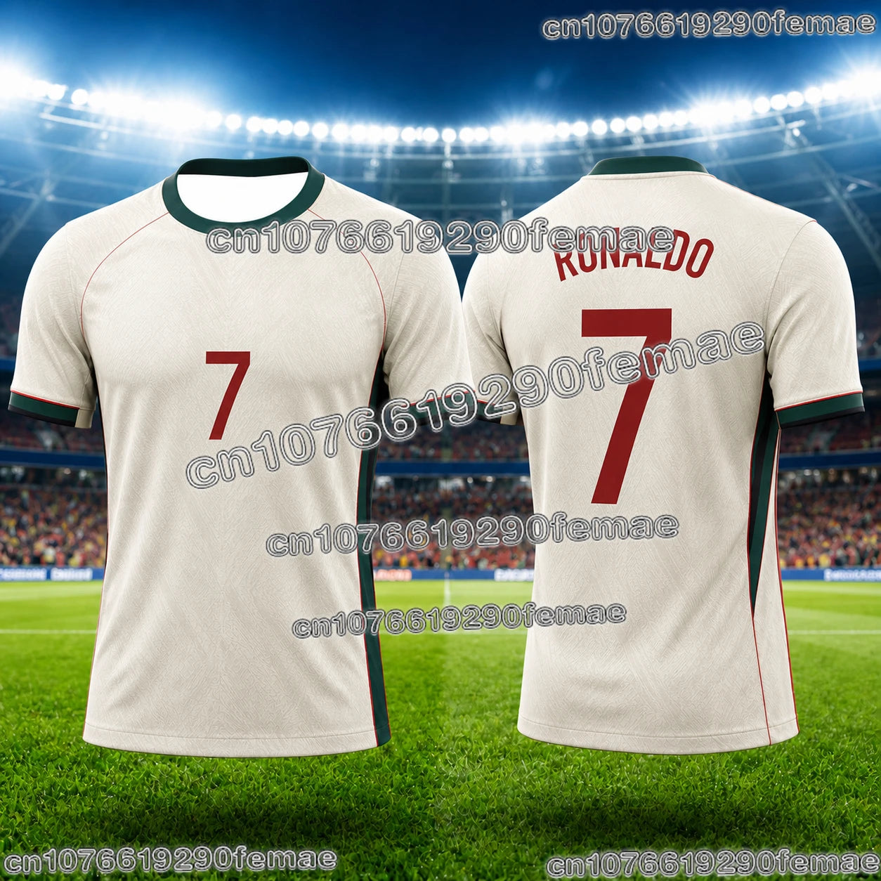 Ronaldo Soccer Jersey Cotton Polyester Blend Lightweight Sportswear