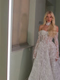 Tokyo Wedding Dress A-Line White Lace Elegant Off the Shoulder Gown