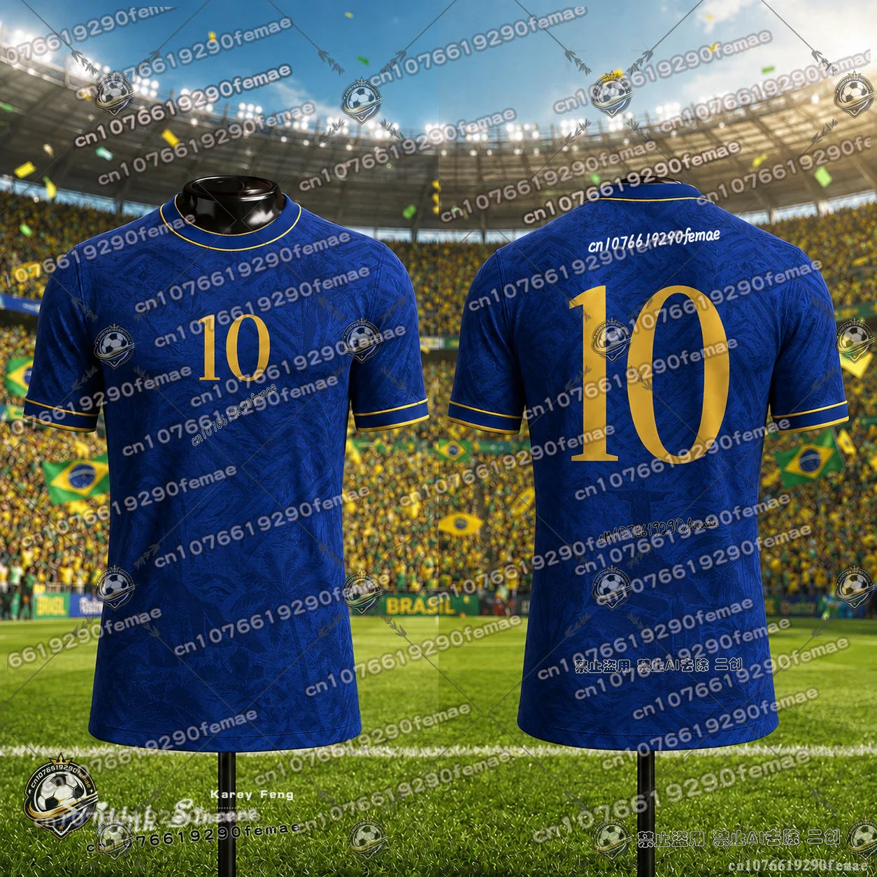 Brazil Soccer Jersey Size Options Cotton Blend Breathable Fan Top