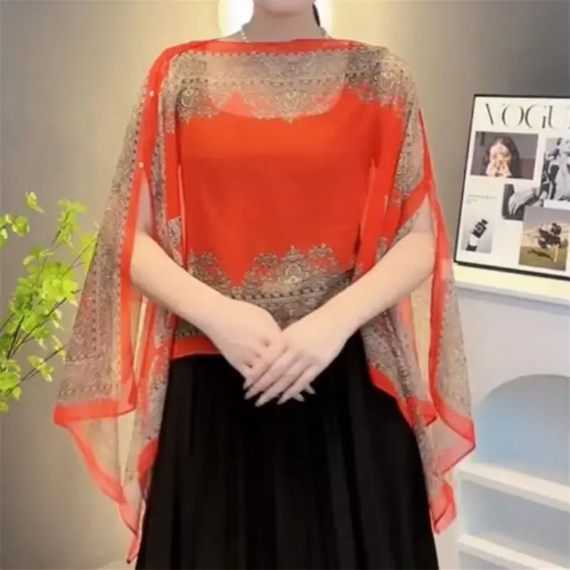 Women’s Shawl – Elegant Beaded Chiffon Shawl for Every Occasion