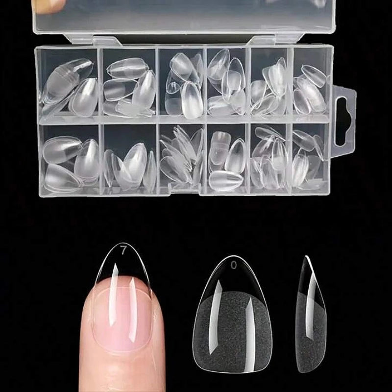 120Pcs Full Cover Nail Tips Stiletto Gel Extension Multi Style Set