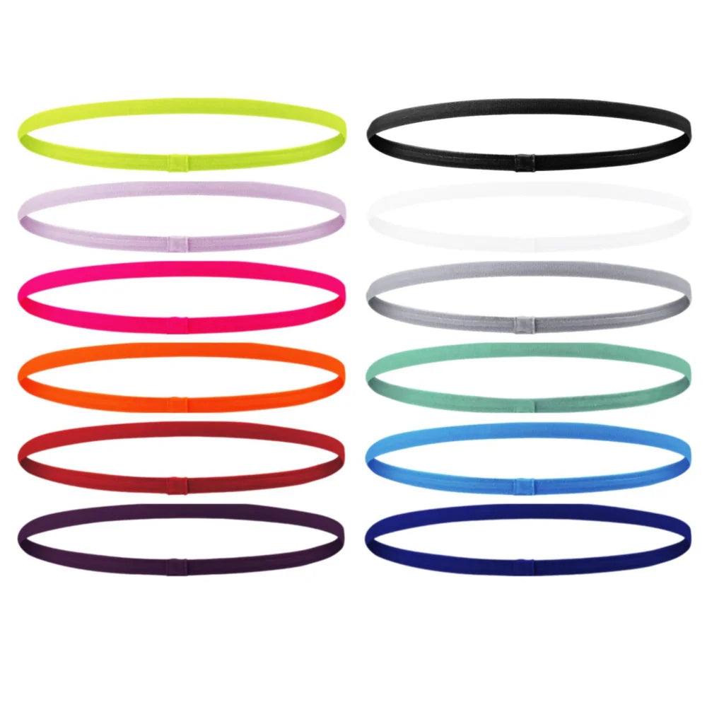 Sports Elastic Thin Headbands 4PCS Non-Slip Yoga Running Hairbands