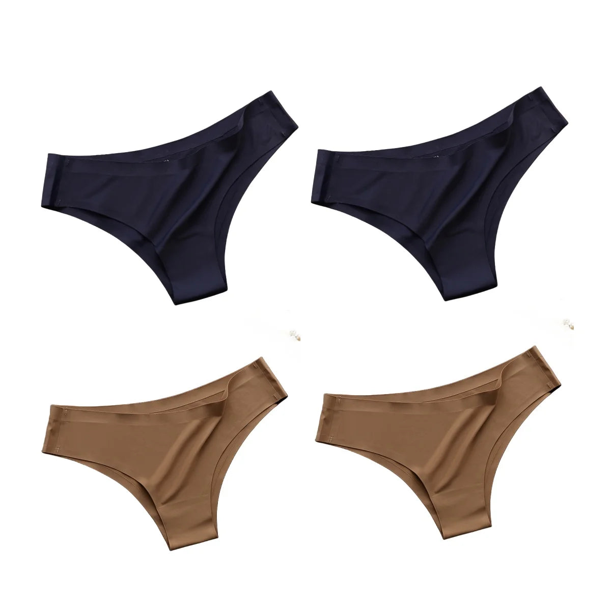 4PCS Seamless Brazilian Type Panties Ice Silk Low Waist Sexy Briefs