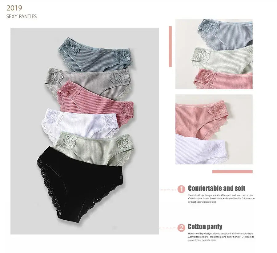 3Pcs/set Women’s Cotton Panties M-2XL