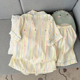 Summer Cartoon Pajamas Short Length Set Breathable Cute Homewear