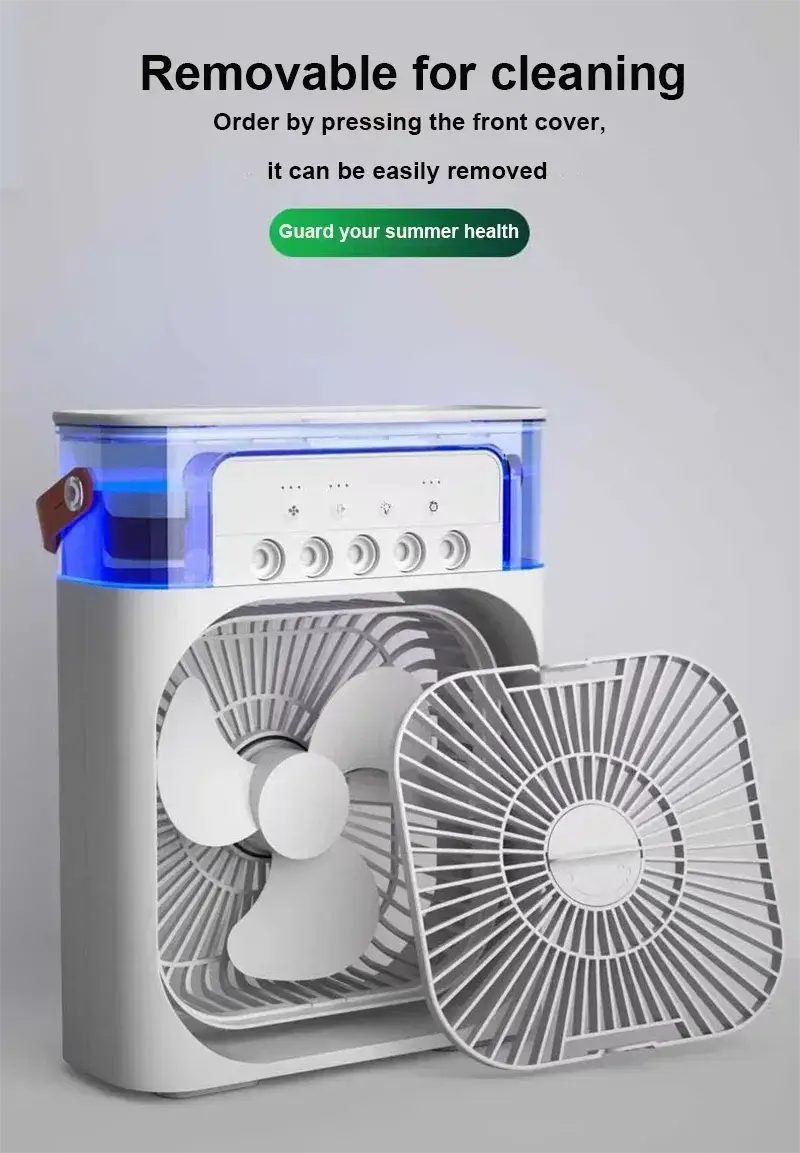 Portable Fan – 3-in-1 USB Fan Humidifier and LED Night Light