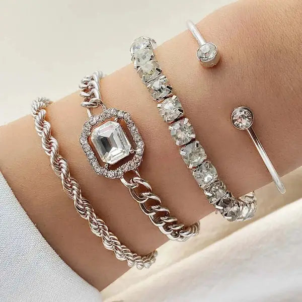 Adjustable Chain Bracelets - 4-Piece Fashion Bracelets Set