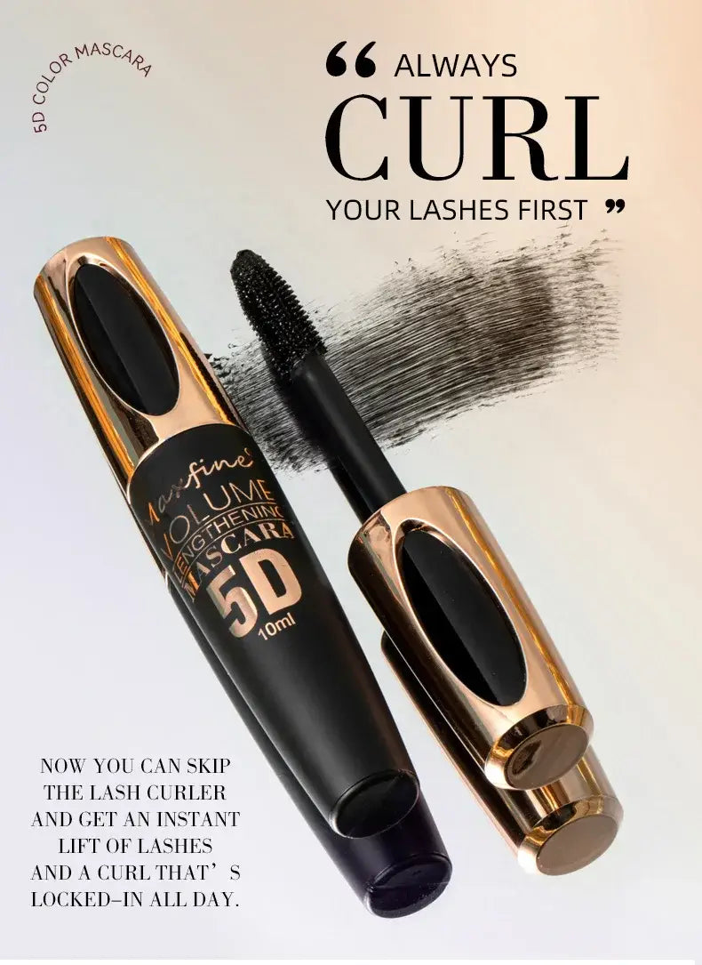 Colorful 5D Volume Mascara: Waterproof Curling Silk Extension Cream