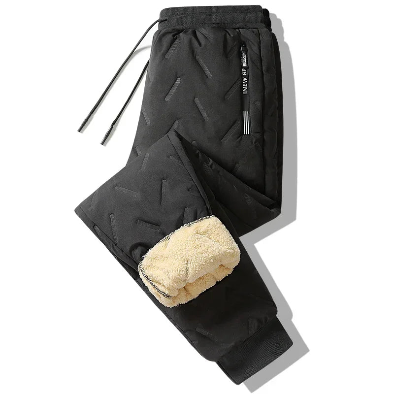Men Thermal Fleece Sweatpants Lambswool Style Casual Warm Winter Pants