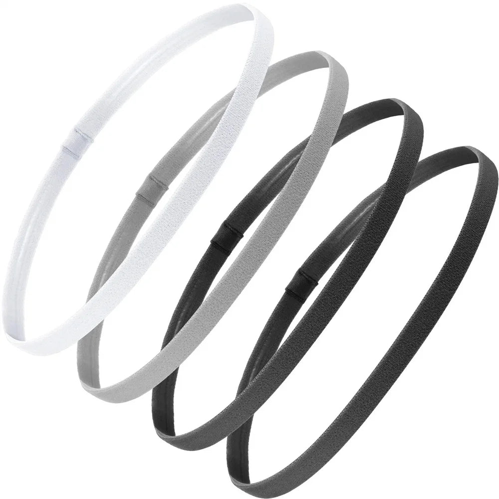 Sports Elastic Thin Headbands 4PCS Non-Slip Yoga Running Hairbands