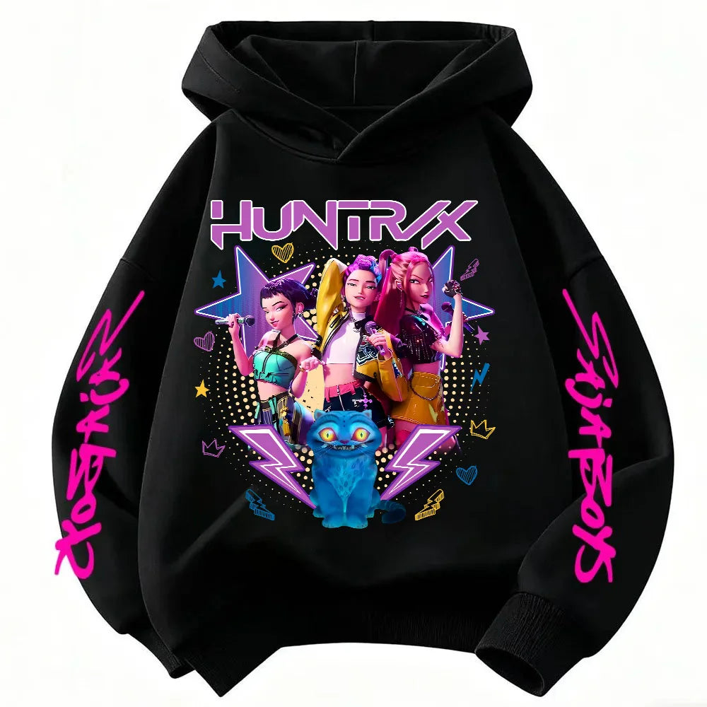 Huntrx Mira Rumi Zoey Long Sleeve Rope Type Hoodie Hip Hop Style