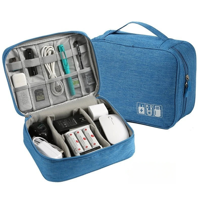 Cable Storage Bag Electronic Organizer Waterproof Portable Travel Pouch
