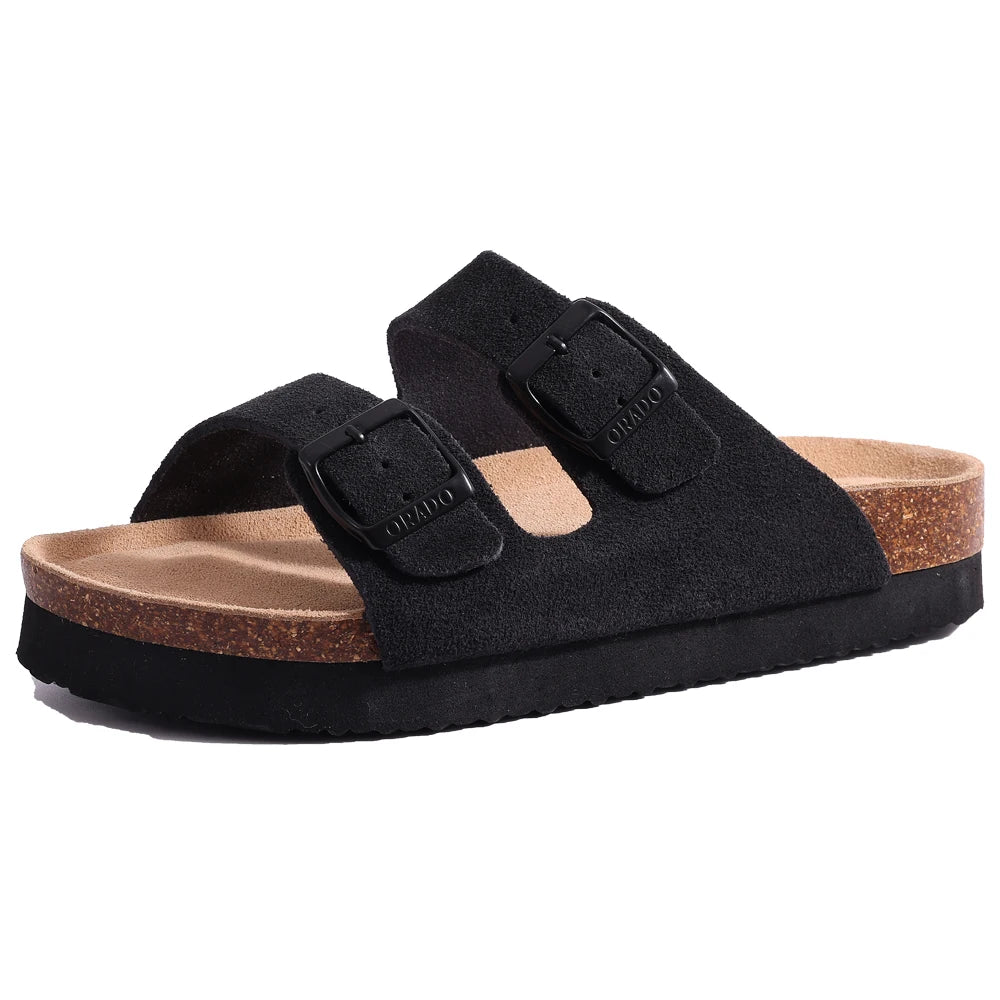 Cow Suede Mules with Arch Support for Indoor Outdoor Comfort
