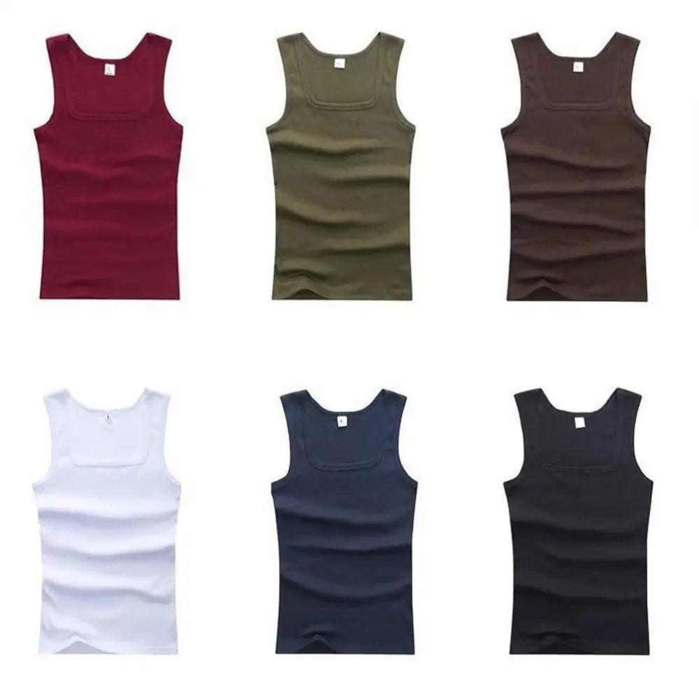 Basic Elastic Tank Men's Gym Vest Cotton Bodybuilding Fitness Style