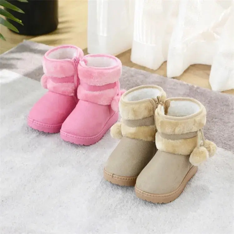 Girls Snow Boots for Kids - Comfortable Warm Winter Boots and Princess Shoes