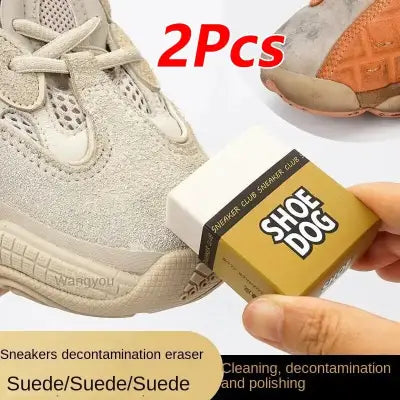 Portable Shoes Eraser for Suede and Leather Cleaning Rubber Block - Grey 2 pack