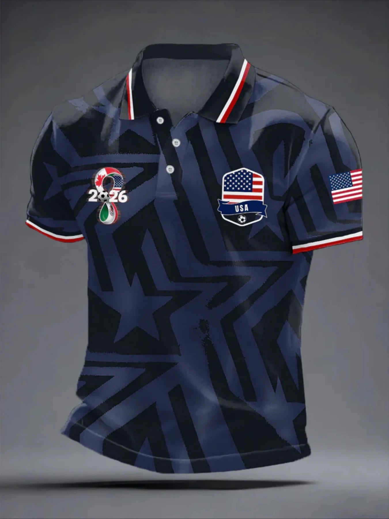 2026 American Independence Day Polo Shirt 3D Printed Breathable Sportswear