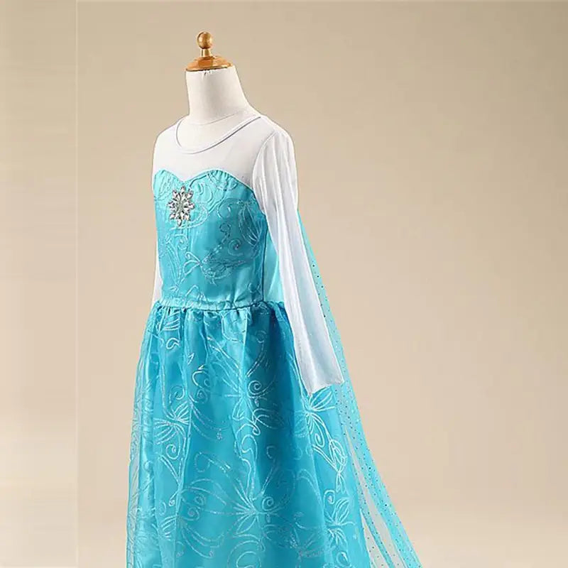 Elsa Costume for Girls – Long Sleeve Princess Dress for Cosplay