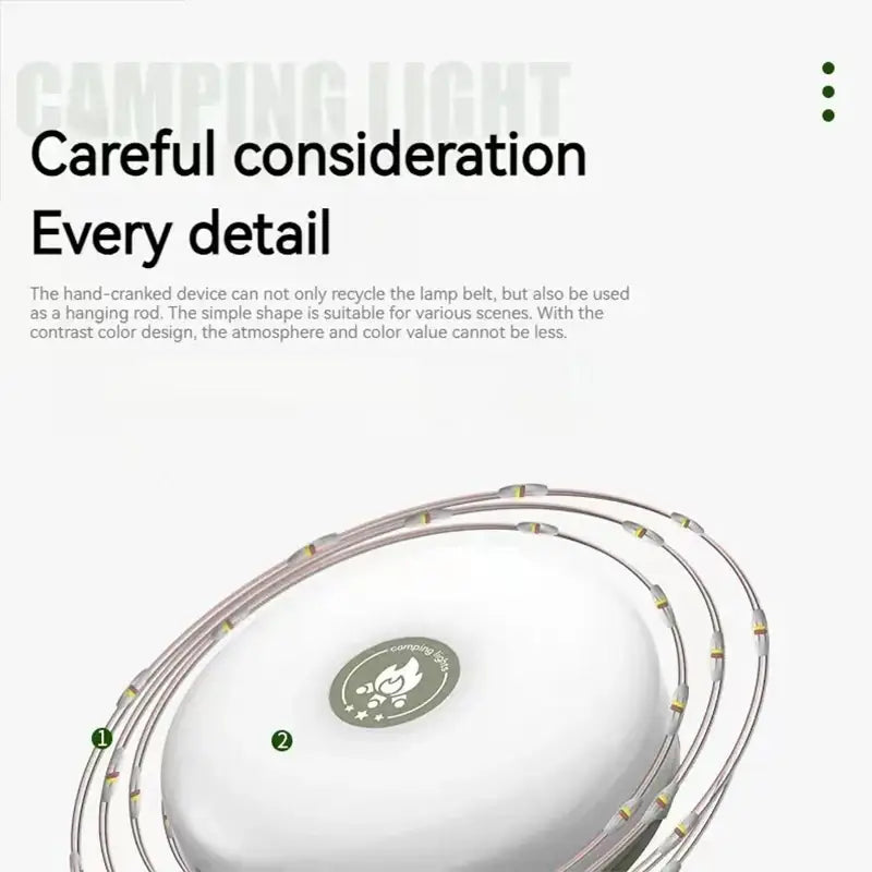 LED Camping Lamp Strip 10M Waterproof Recyclable Light for Outdoor