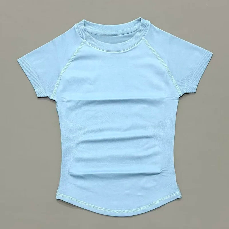Unisex Summer Sports T Shirt Stretchy Breathable Fitness Top