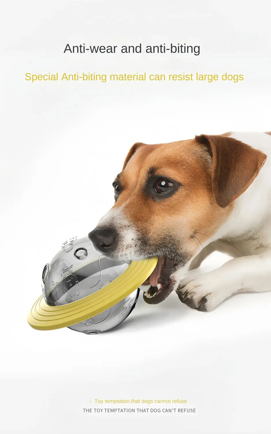 Interactive Dog IQ Toys with Elliptical Track Rolling and Leaky Food Dispenser