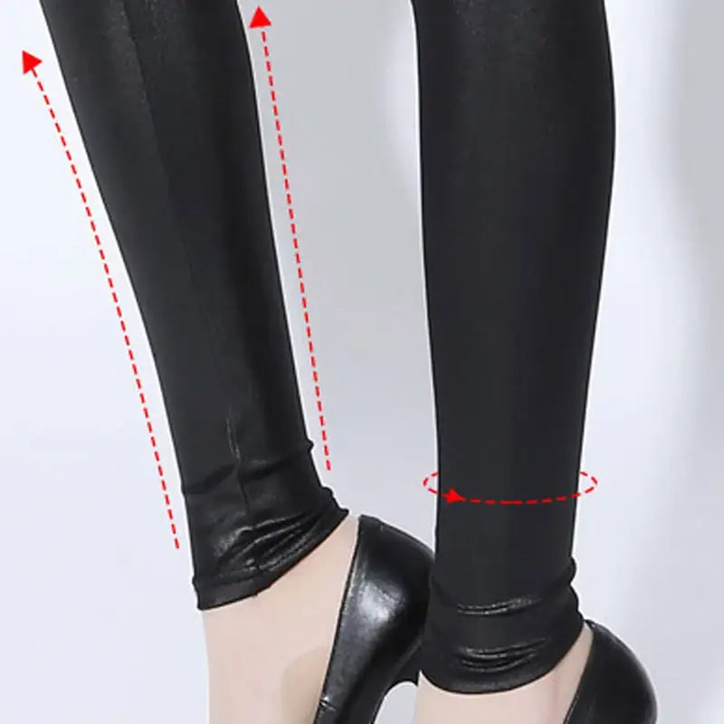 High Elastic Stretch PU Leather Pencil Pants