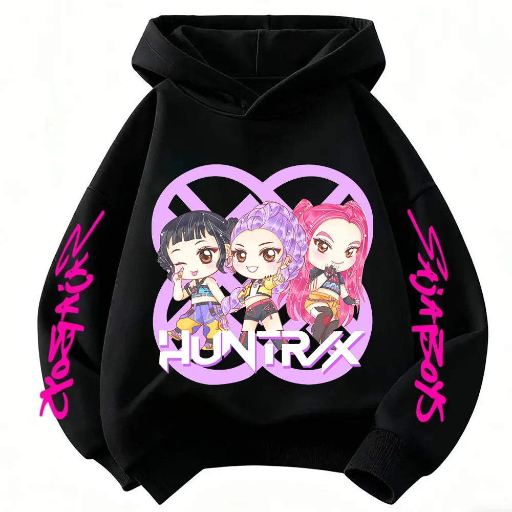 Huntrx Mira Rumi Zoey Long Sleeve Rope Type Hoodie Hip Hop Style