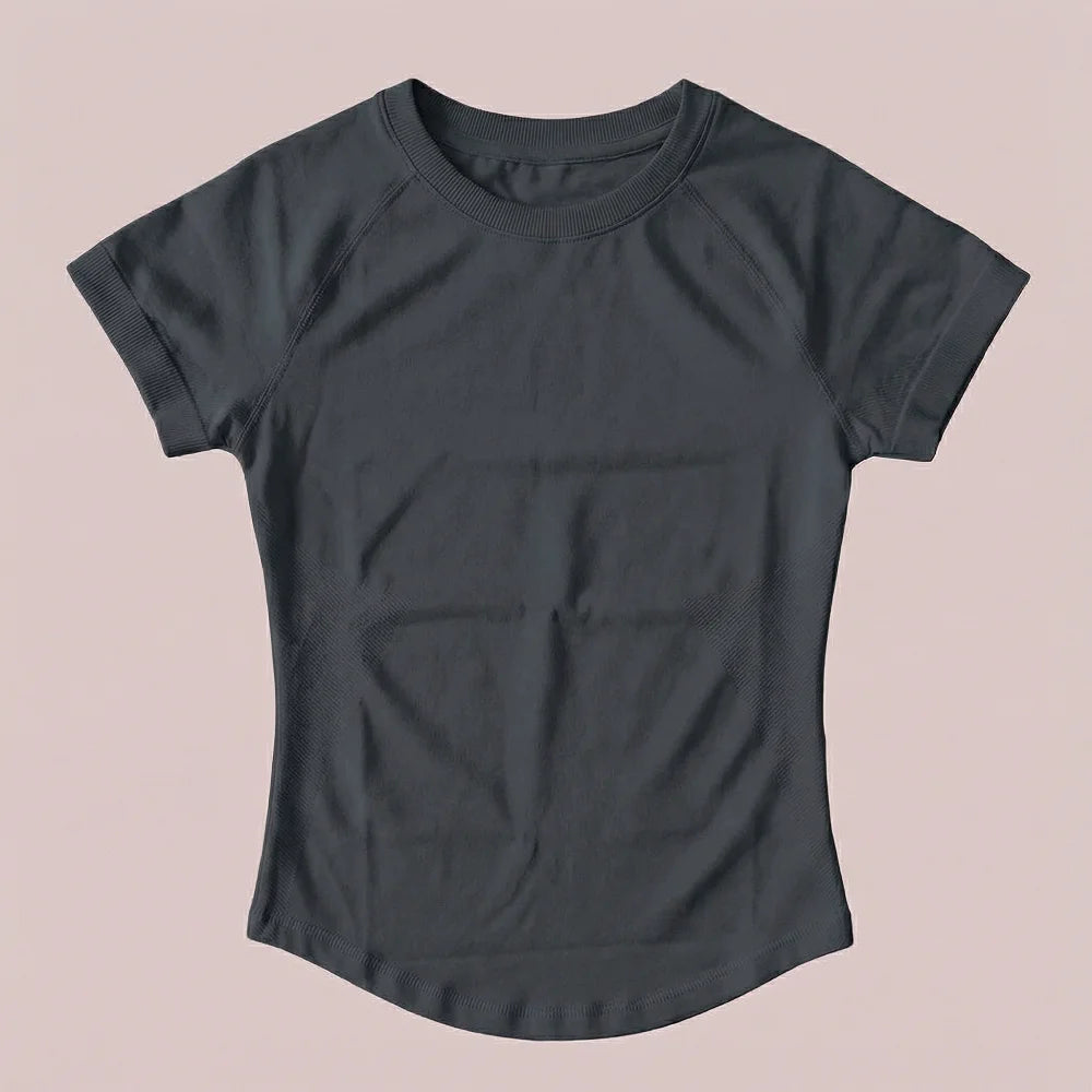 Women's Compression Workout T-Shirt Slim Fit Impact Athletic Top