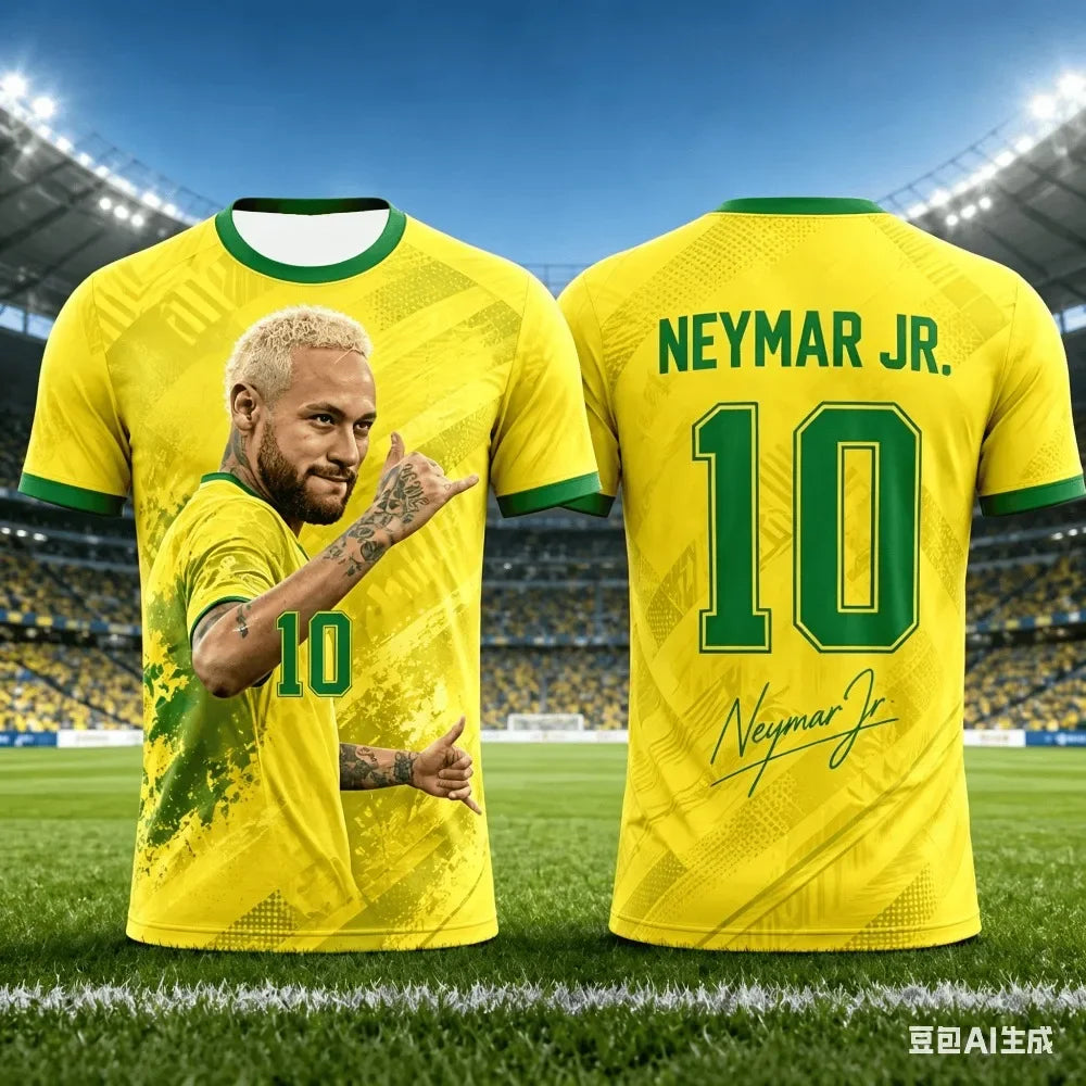 Neymar Soccer Jersey Multi Size Quick Dry Breathable Training Shirt