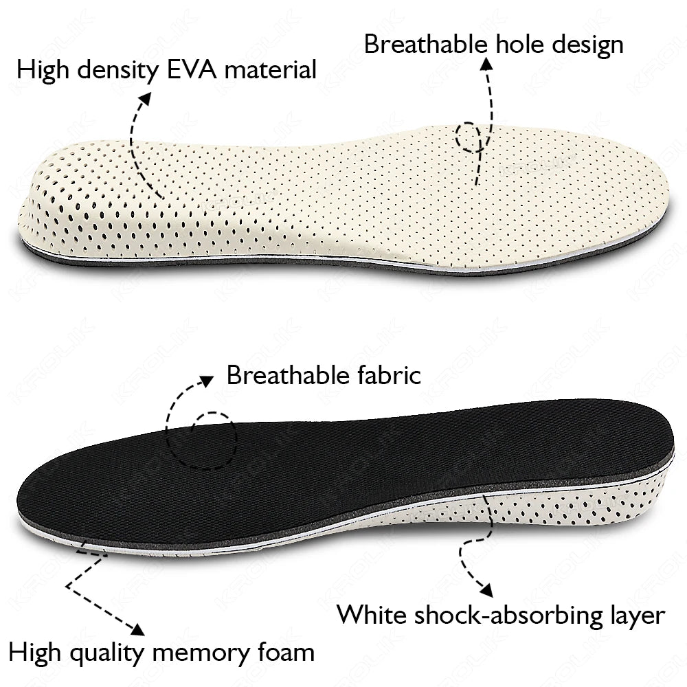Height Increase Memory Foam Insoles 2-5cm – Breathable Sports Shoes Pad