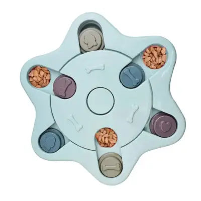 Interactive IQ-Boosting Dog Puzzle Toy Slow Feeder for Enhanced Play - hexagon Blue