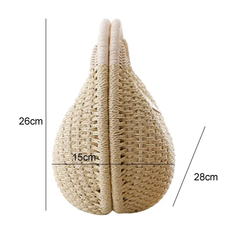 Holiday Shell Handbag Woven Beach Bag Cute Rattan Round Tote for Women