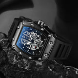 Men's Square Quartz Sport Watch Silicone Material Luminous Waterproof Style