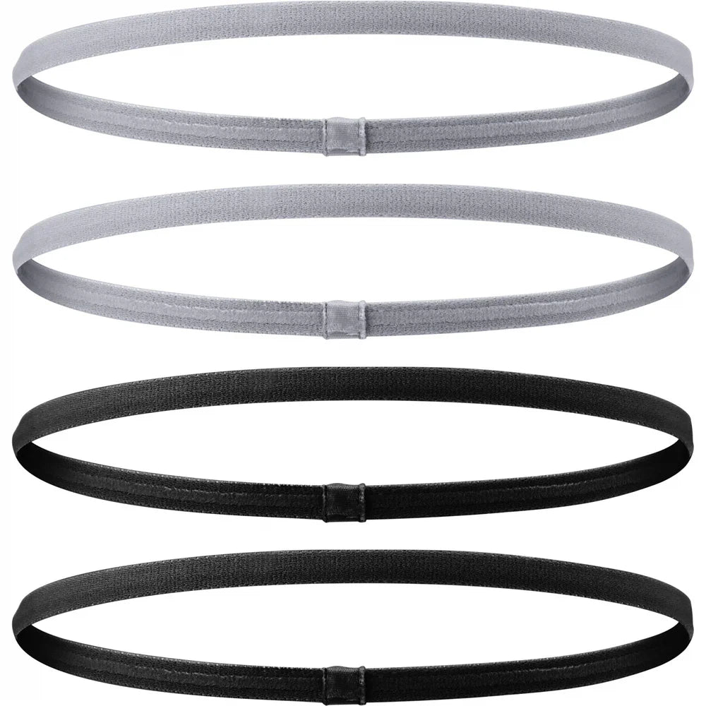 Sports Elastic Thin Headbands 4PCS Non-Slip Yoga Running Hairbands