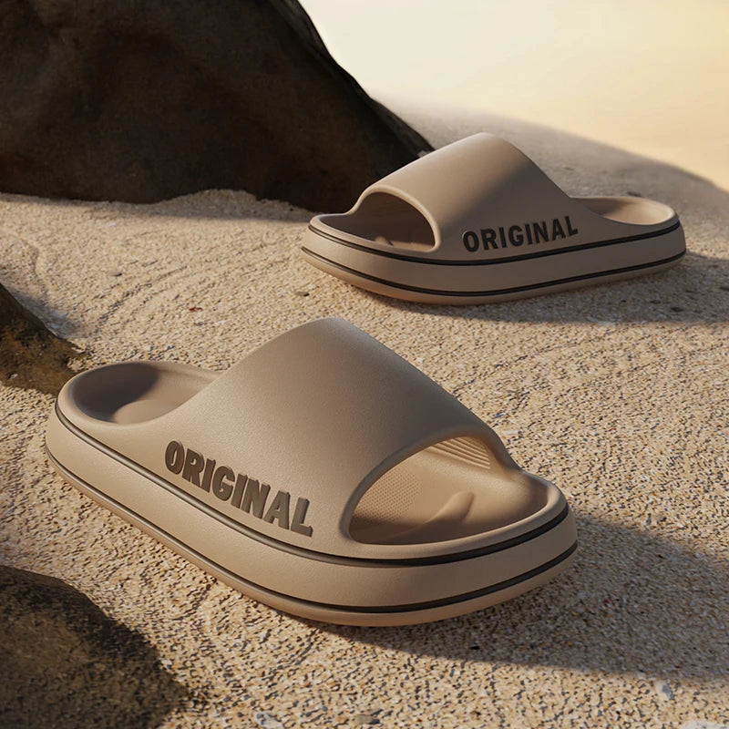 Vid Material Slides Solid Color Thick Sole Indoor Outdoor Sandals