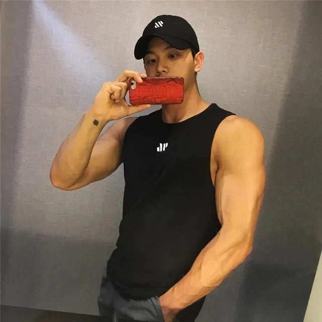 Men Mesh Fitness Tops Breathable Gym Running Vest